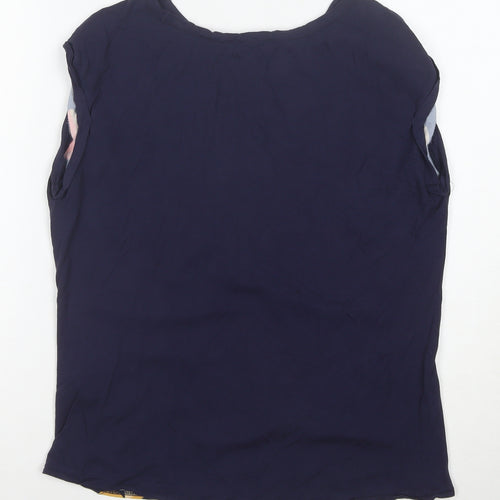 Oasis Women's Blue Butterfly Print Sleeveless Blouse Size S