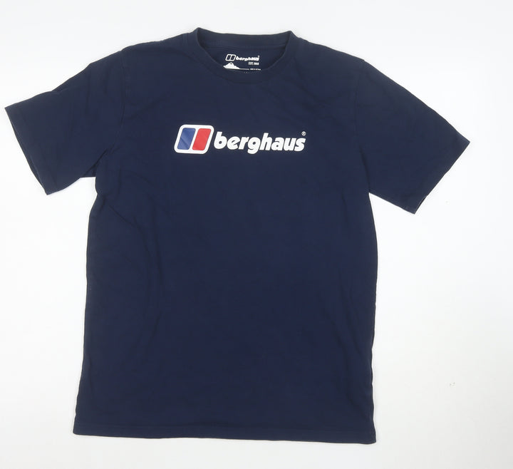 Berghaus Men's Blue Short Sleeve Organic Cotton Logo T-Shirt M