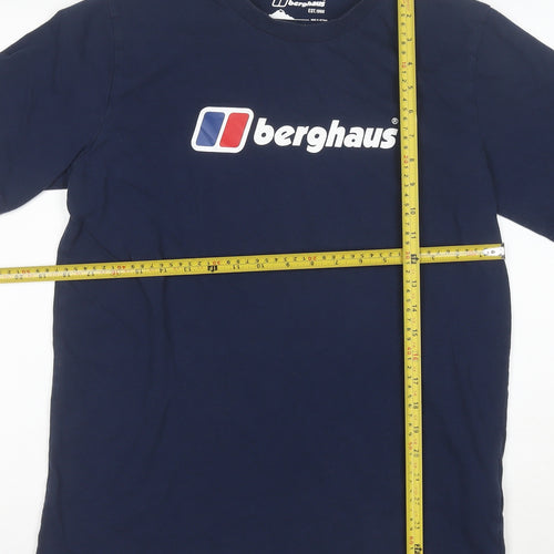 Berghaus Men's Blue Short Sleeve Organic Cotton Logo T-Shirt M