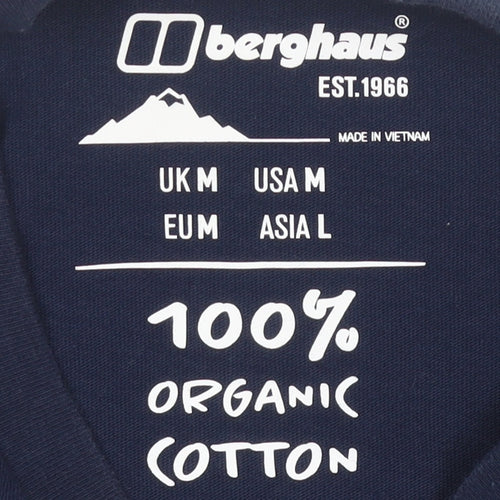 Berghaus Men's Blue Short Sleeve Organic Cotton Logo T-Shirt M