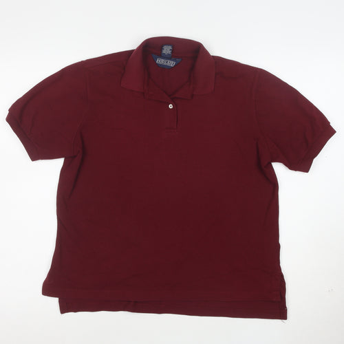 Lands’ End Women’s Red Polo Shirt Size S 100% Cotton Classic Fit
