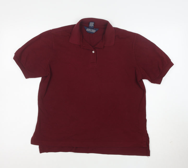 Lands’ End Women’s Red Polo Shirt Size S 100% Cotton Classic Fit