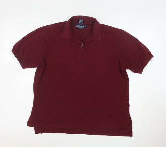 Lands’ End Women’s Red Polo Shirt Size S 100% Cotton Classic Fit