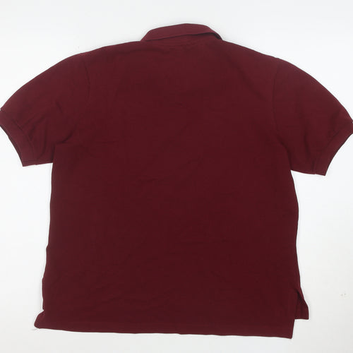 Lands’ End Women’s Red Polo Shirt Size S 100% Cotton Classic Fit