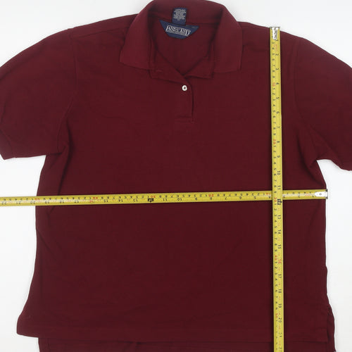 Lands’ End Women’s Red Polo Shirt Size S 100% Cotton Classic Fit