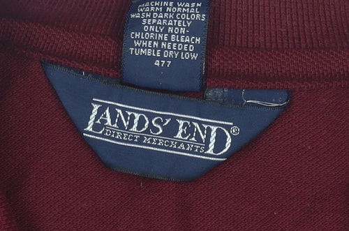 Lands’ End Women’s Red Polo Shirt Size S 100% Cotton Classic Fit