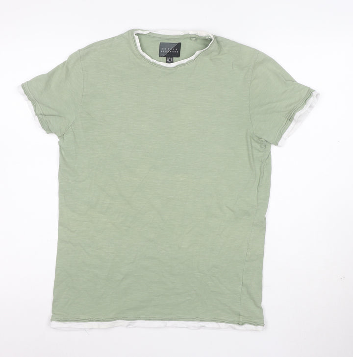 Broken Standard Men's Green Crew Neck Short Sleeve T-Shirt Size M
