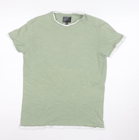 Broken Standard Men's Green Crew Neck Short Sleeve T-Shirt Size M
