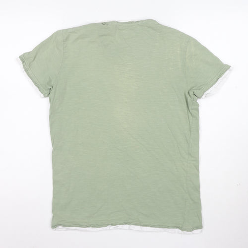 Broken Standard Men's Green Crew Neck Short Sleeve T-Shirt Size M