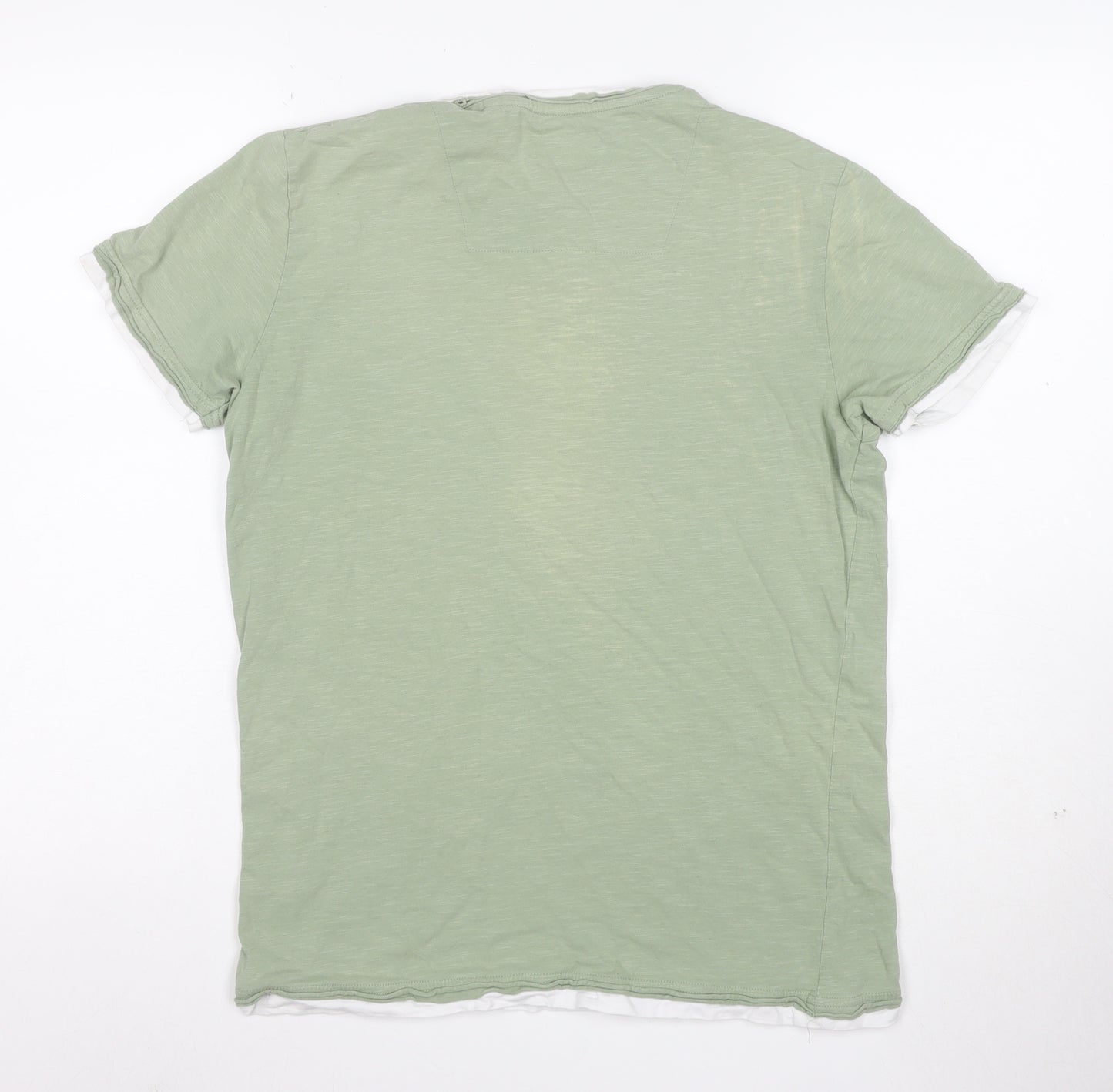 Broken Standard Men's Green Crew Neck Short Sleeve T-Shirt Size M
