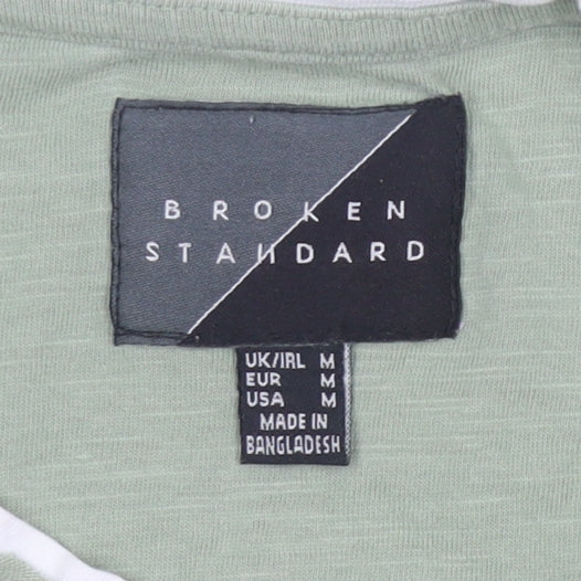 Broken Standard Men's Green Crew Neck Short Sleeve T-Shirt Size M