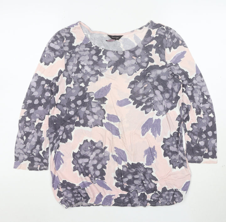 Next Easy Light Women's Multicoloured Floral Jersey Blouse Size 10
