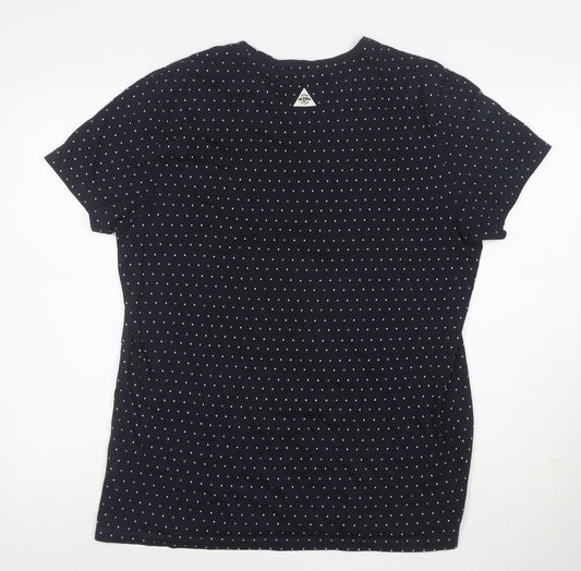 Blend Womens Blue Geometric Cotton Short Sleeve T-Shirt XL