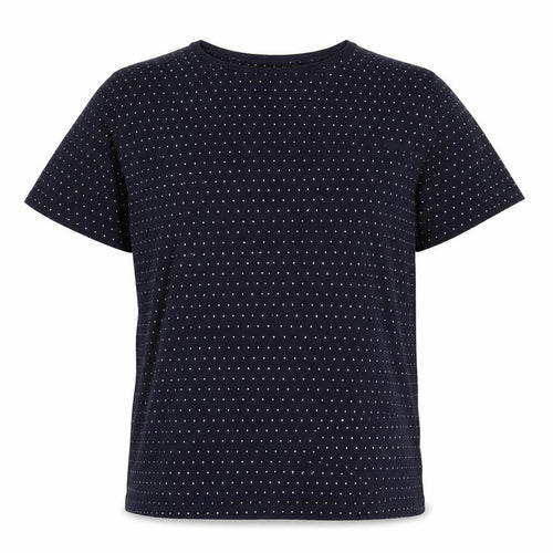 Blend Womens Blue Geometric Cotton Short Sleeve T-Shirt XL