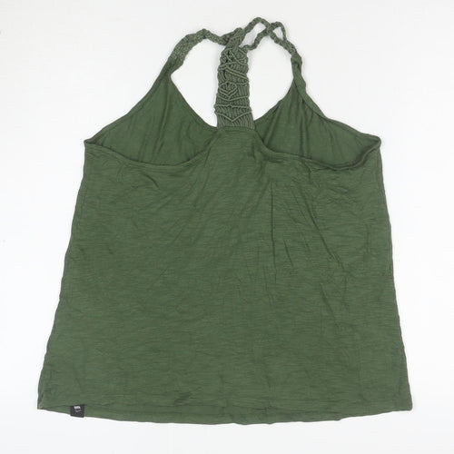 Superdry Women Green Halter Crochet Camisole Tank Top Size M