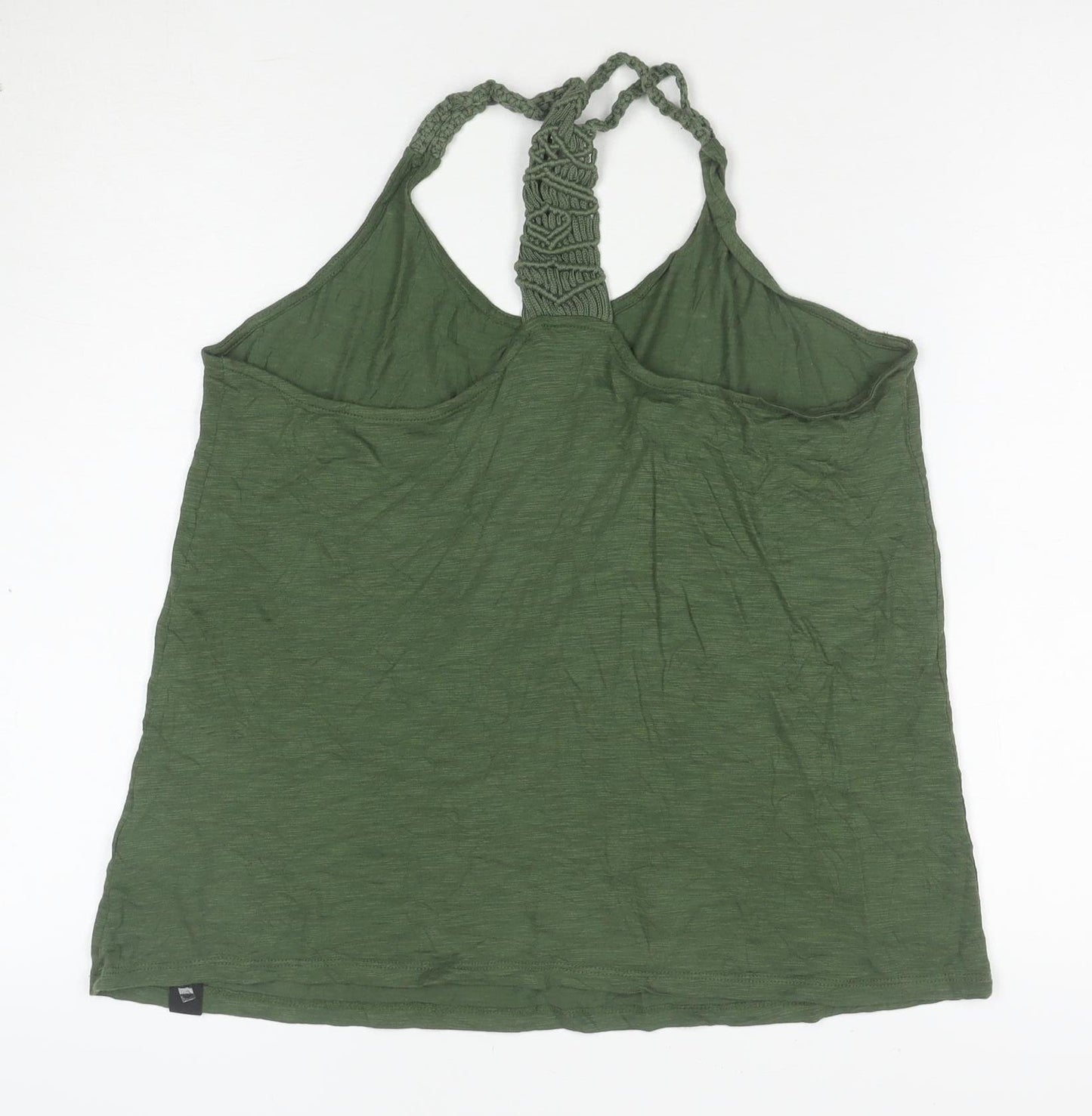 Superdry Women Green Halter Crochet Camisole Tank Top Size M