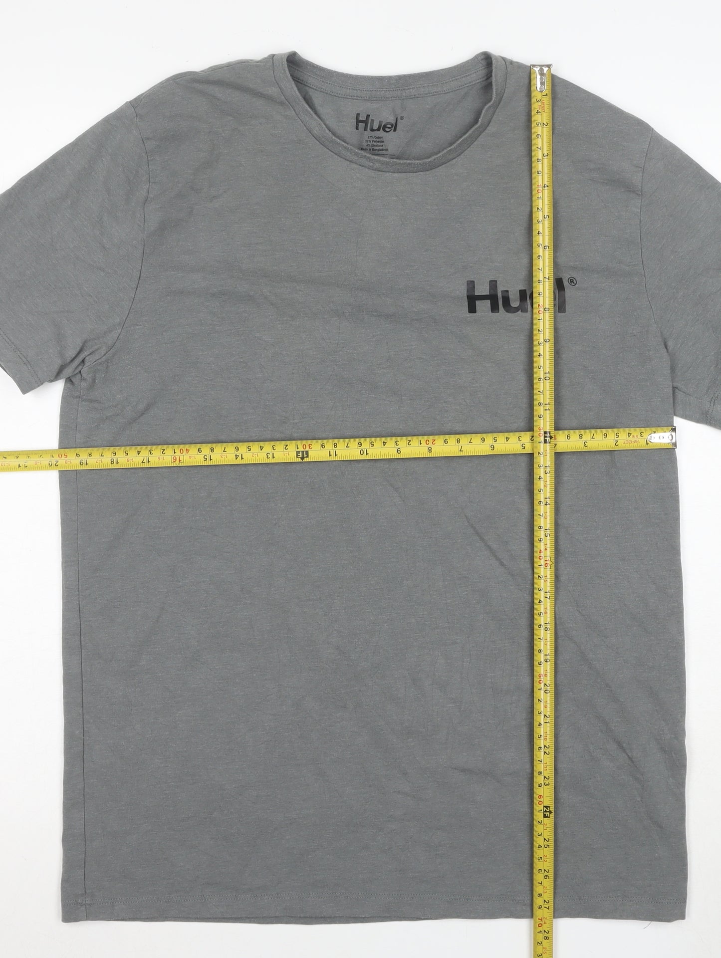 Huel Men's Grey XL Crew Neck Short Sleeve T-Shirt