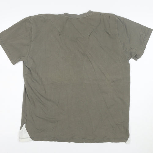 BAM Men's Khaki Bamboo Cotton Crew Neck Short Sleeve T-Shirt XL