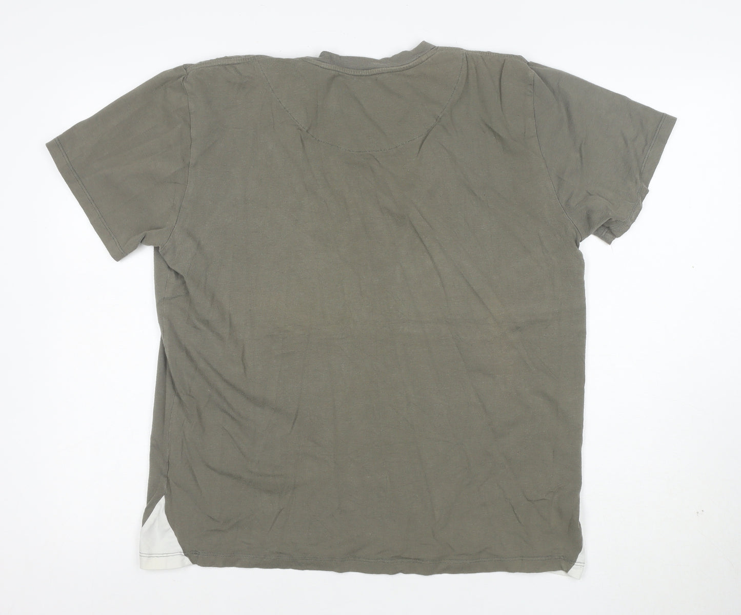 BAM Men's Khaki Bamboo Cotton Crew Neck Short Sleeve T-Shirt XL