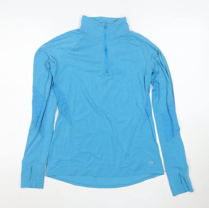GapFit Womens Blue 1/4 Zip Pullover Hoodie S Lightweight Breathable Top