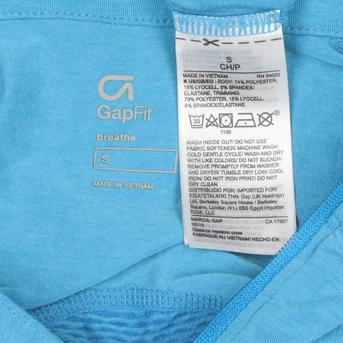 GapFit Womens Blue 1/4 Zip Pullover Hoodie S Lightweight Breathable Top