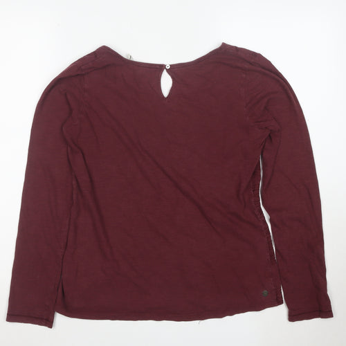 FatFace Women's Red Embroidered Long Sleeve Tunic Blouse Size 12