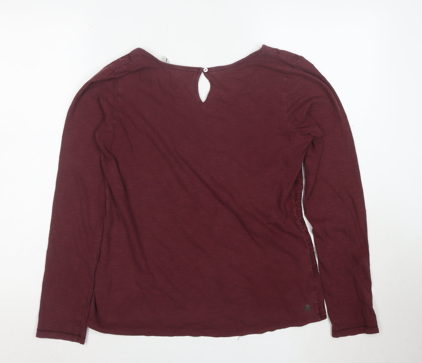 FatFace Women's Red Embroidered Long Sleeve Tunic Blouse Size 12