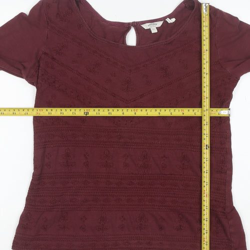 FatFace Women's Red Embroidered Long Sleeve Tunic Blouse Size 12