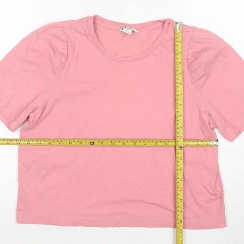 Monki Women's Pink Cotton Short Sleeve Basic T-Shirt M