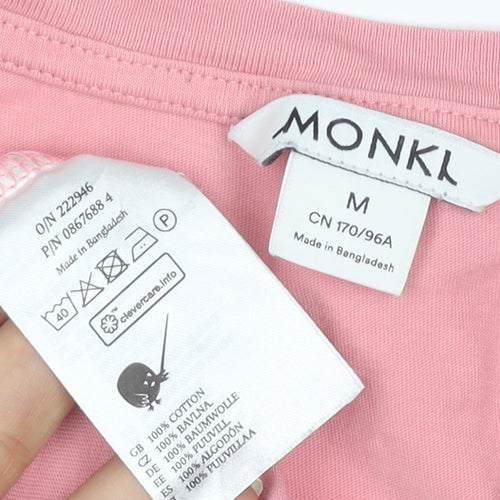 Monki Women's Pink Cotton Short Sleeve Basic T-Shirt M