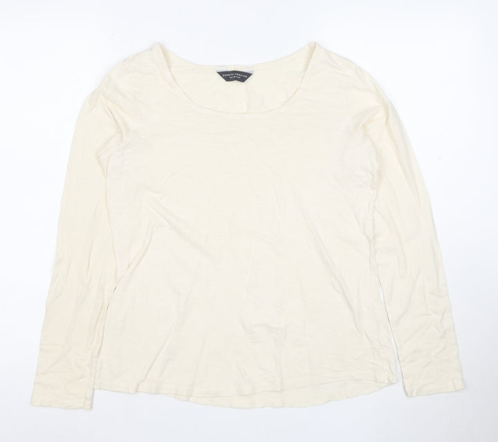 Dorothy Perkins Women’s Ivory Long Sleeve Cotton T-Shirt Size 14