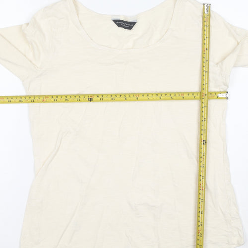 Dorothy Perkins Women’s Ivory Long Sleeve Cotton T-Shirt Size 14