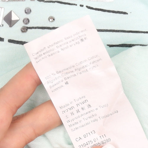 Betty Barclay Women's Blue Cotton Studded T-Shirt Size 20