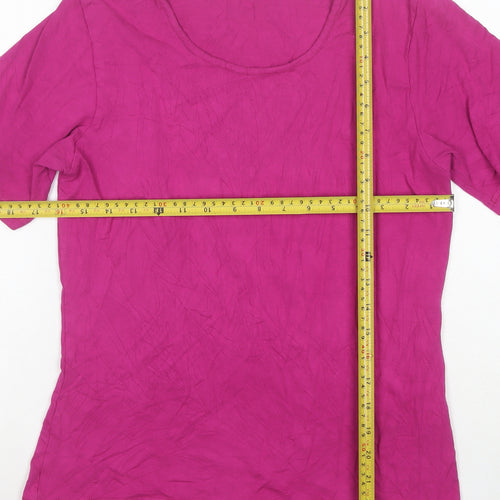 Ately Amke Women’s Pink Short Sleeve Basic Stretch T-Shirt Size M