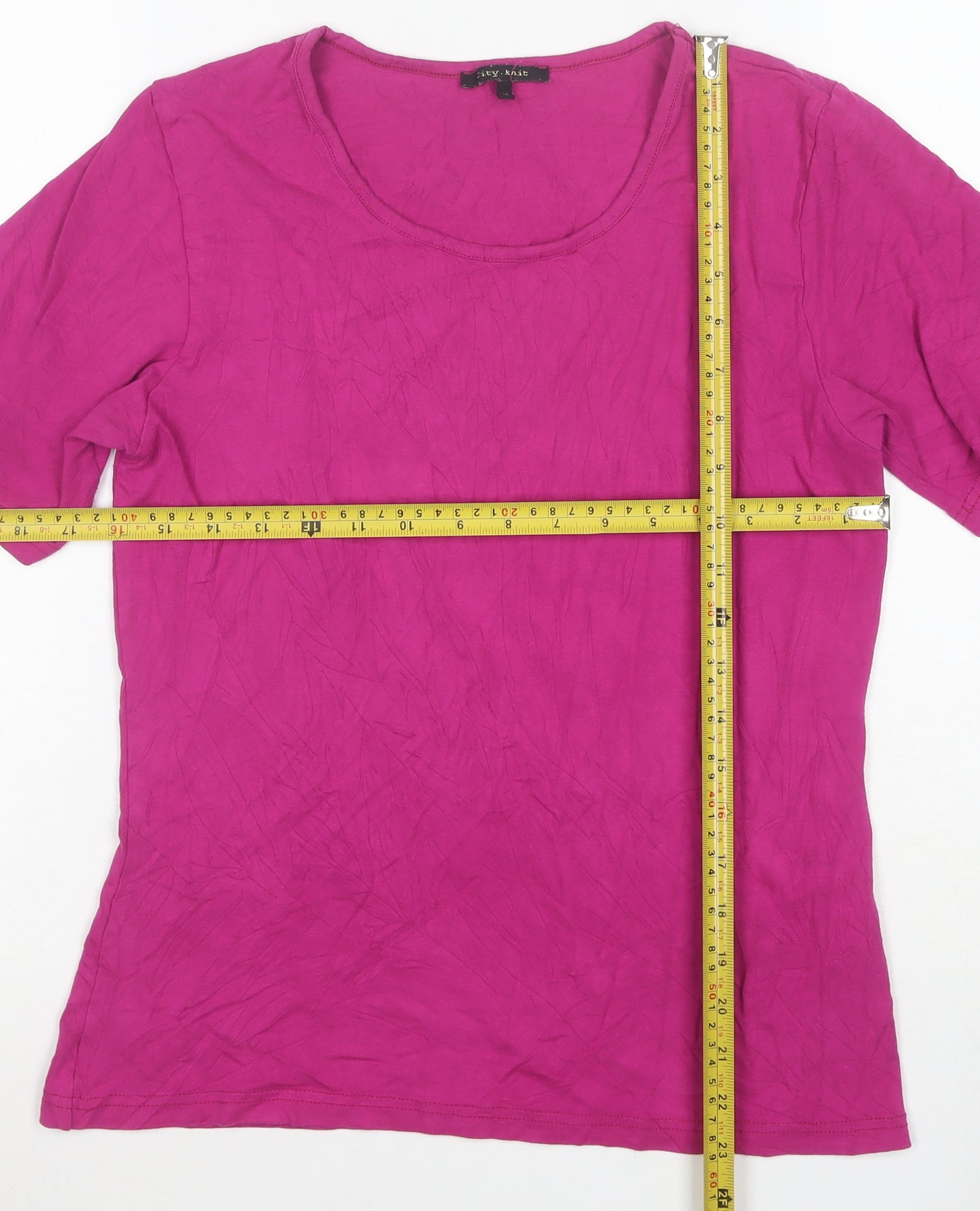 Ately Amke Women’s Pink Short Sleeve Basic Stretch T-Shirt Size M