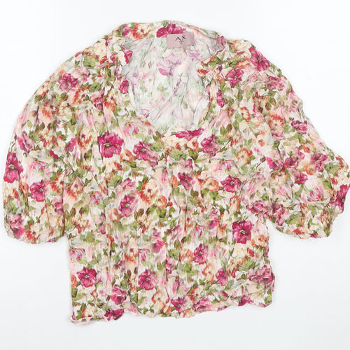 AX Paris Women’s Multicoloured Floral Chiffon Blouse Size 12