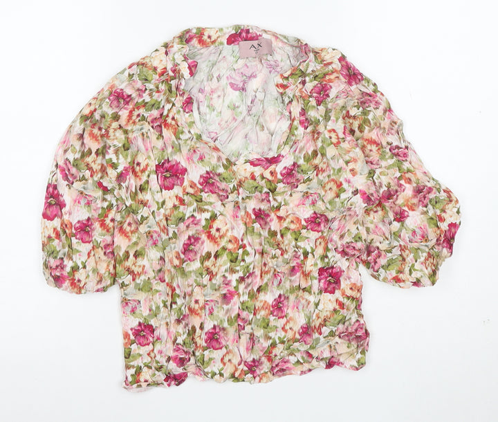 AX Paris Women’s Multicoloured Floral Chiffon Blouse Size 12