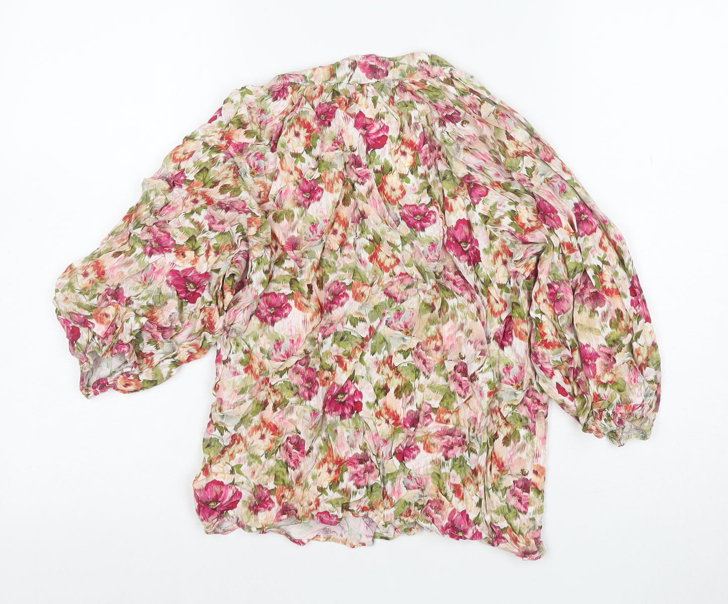 AX Paris Women’s Multicoloured Floral Chiffon Blouse Size 12