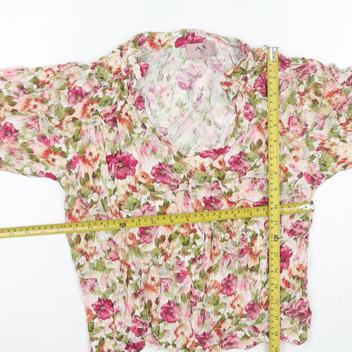 AX Paris Women’s Multicoloured Floral Chiffon Blouse Size 12