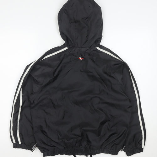 Gola Boys Black Red Hooded Windbreaker Jacket Size L Polyester Full Zip