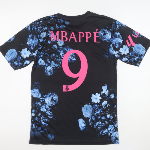 Adidas Boys Black Floral Real Madrid Football Jersey Top Size 164