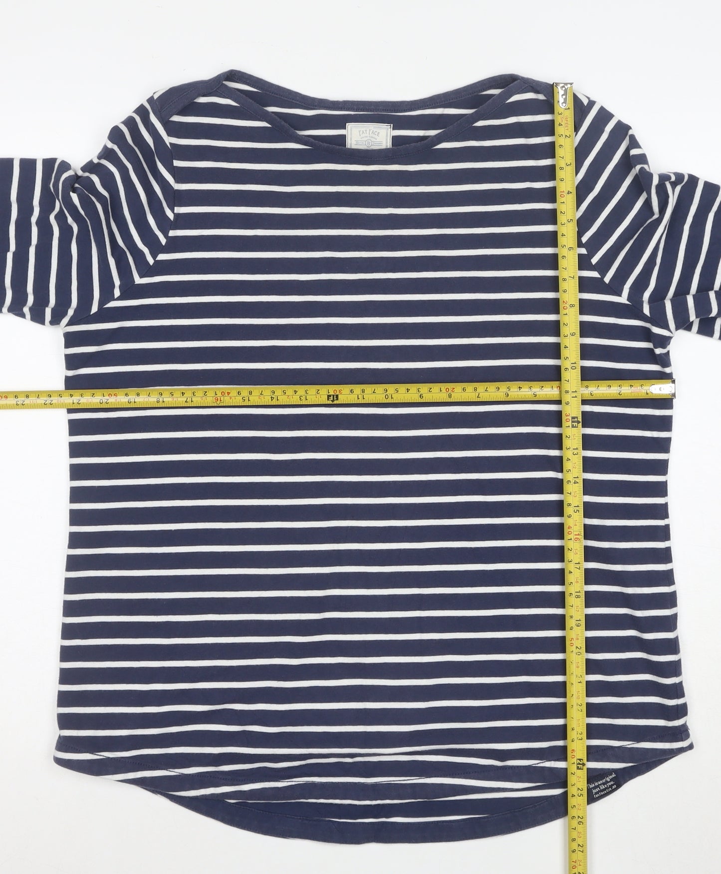 Fat Face Women’s Blue Striped Long Sleeve Breton T-Shirt Size 16