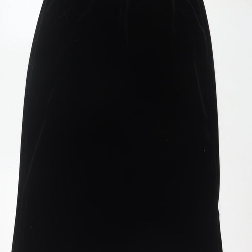 Twotone Womens Black Velvet Pencil Skirt Size 12 Stretch