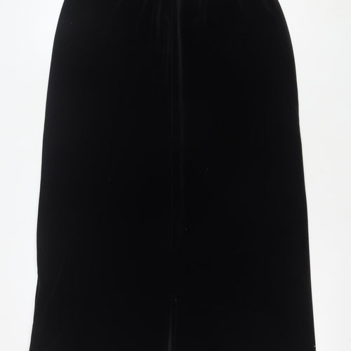 Twotone Womens Black Velvet Pencil Skirt Size 12 Stretch