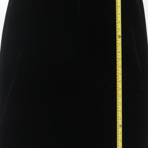 Twotone Womens Black Velvet Pencil Skirt Size 12 Stretch