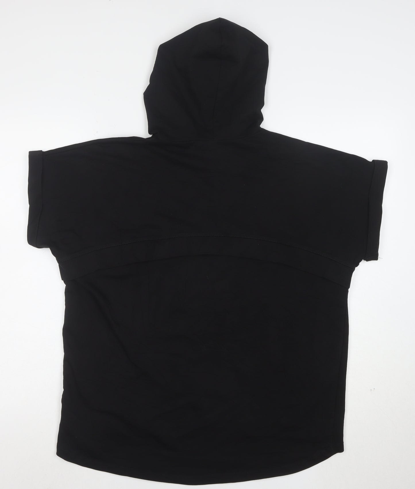OLKO Women's Black XL Hooded Short Sleeve Motivational T-Shirt