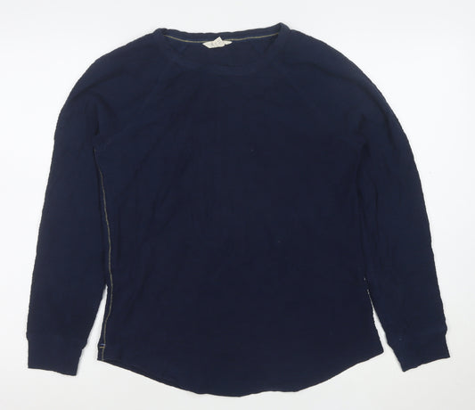 White Stuff Women's Blue Long Sleeve Cotton Zip T-Shirt UK 10