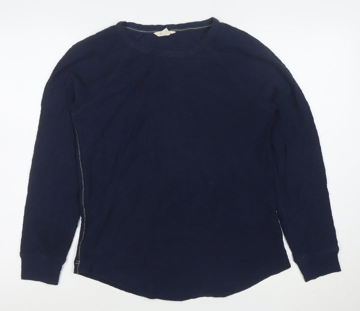 White Stuff Women's Blue Long Sleeve Cotton Zip T-Shirt UK 10