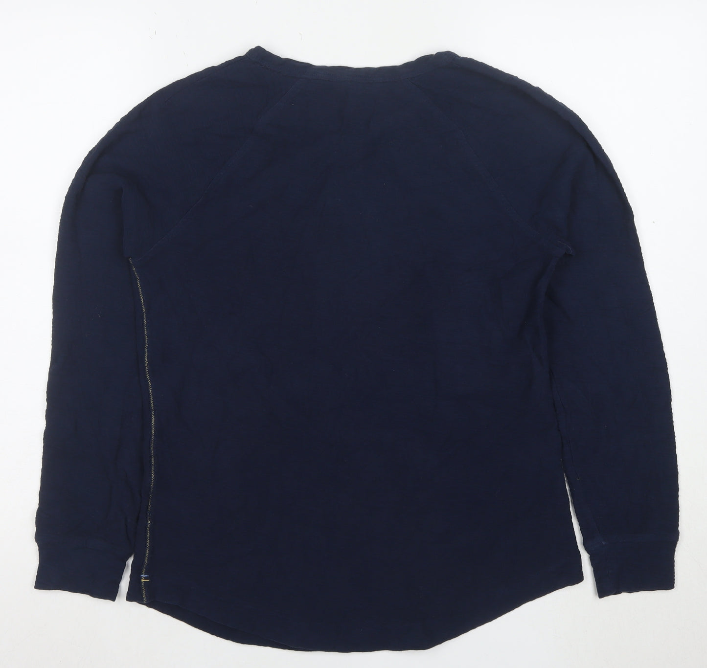 White Stuff Women's Blue Long Sleeve Cotton Zip T-Shirt UK 10