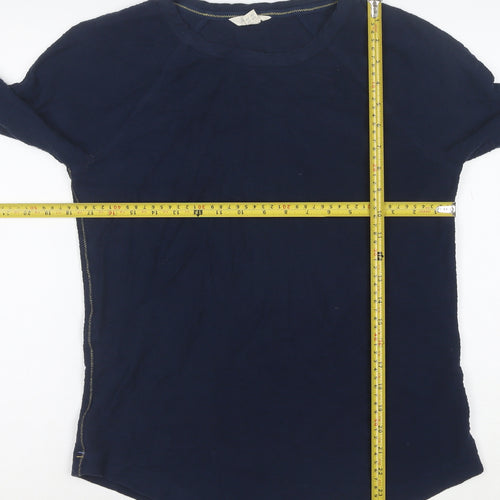 White Stuff Women's Blue Long Sleeve Cotton Zip T-Shirt UK 10